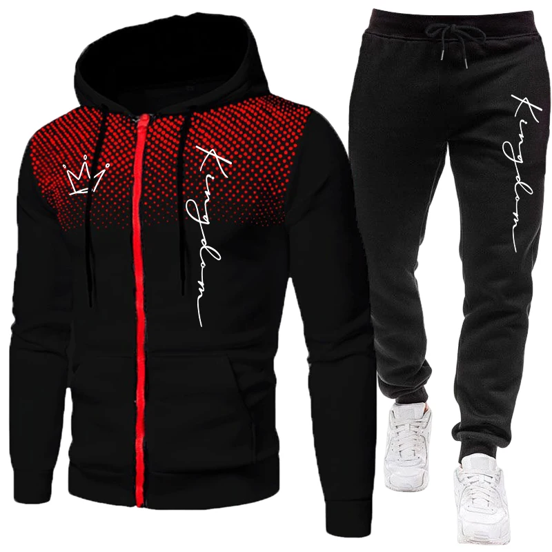 Winter Clothing Stores - King Men's Jacket Tracksuit Casual Dot