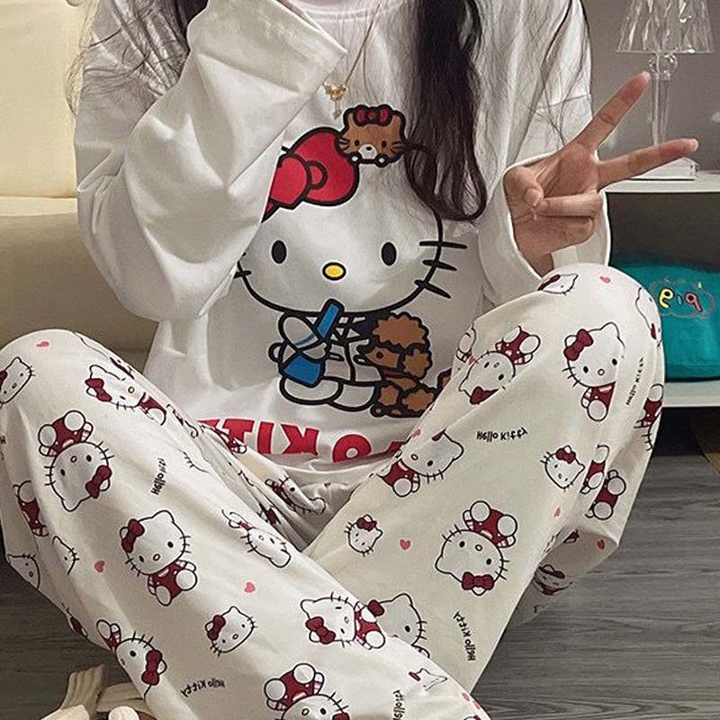 Winter Clothing Anime - Kawaii Sanrios Hello Kittys Women's Pajamas