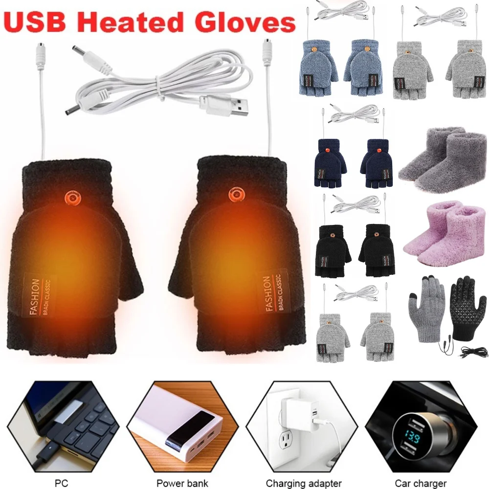 Heated Gloves Electric - USB Electric Heated Gloves Winter Outdoor