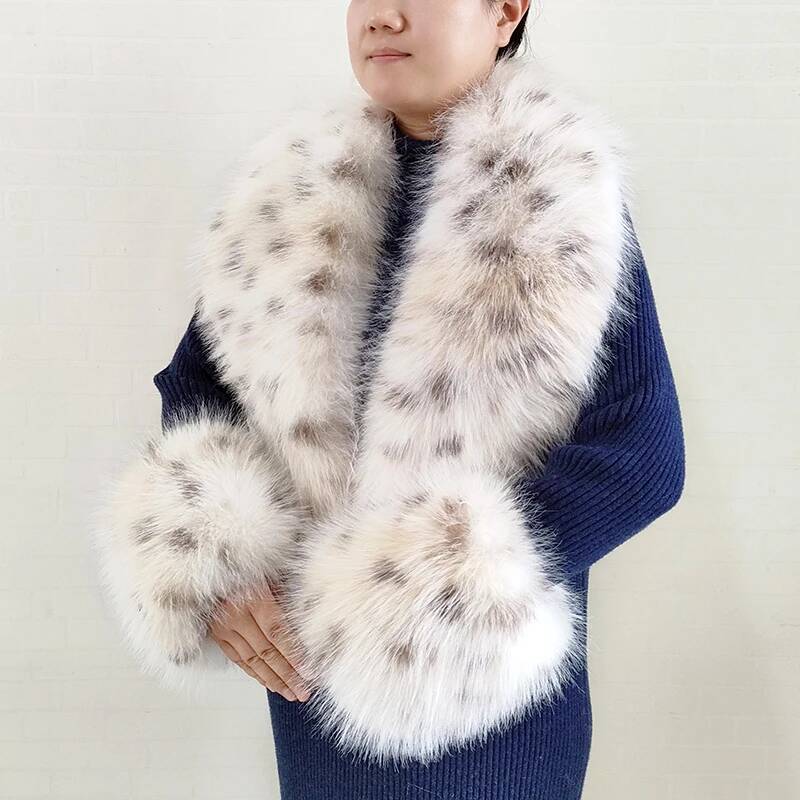 Winter Clothing Design - Large Women Faux Fox Fur Scarf