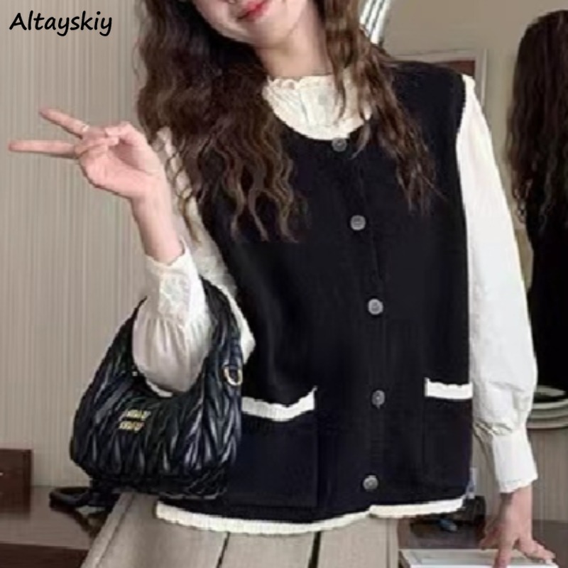Winter Clothing Cute - Preppy Style Sweater Vest for Women
