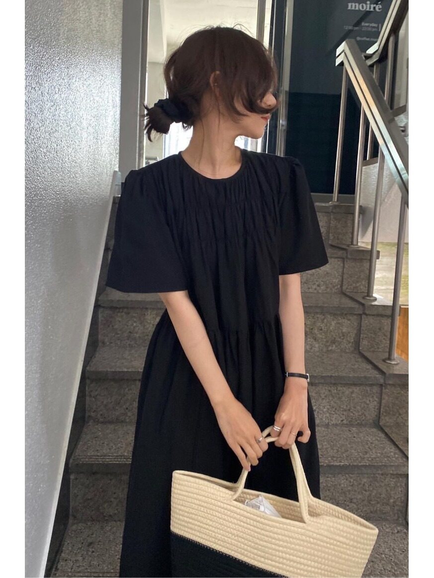 Winter Clothing Colors - Slimming High Waist round Neck Pleated