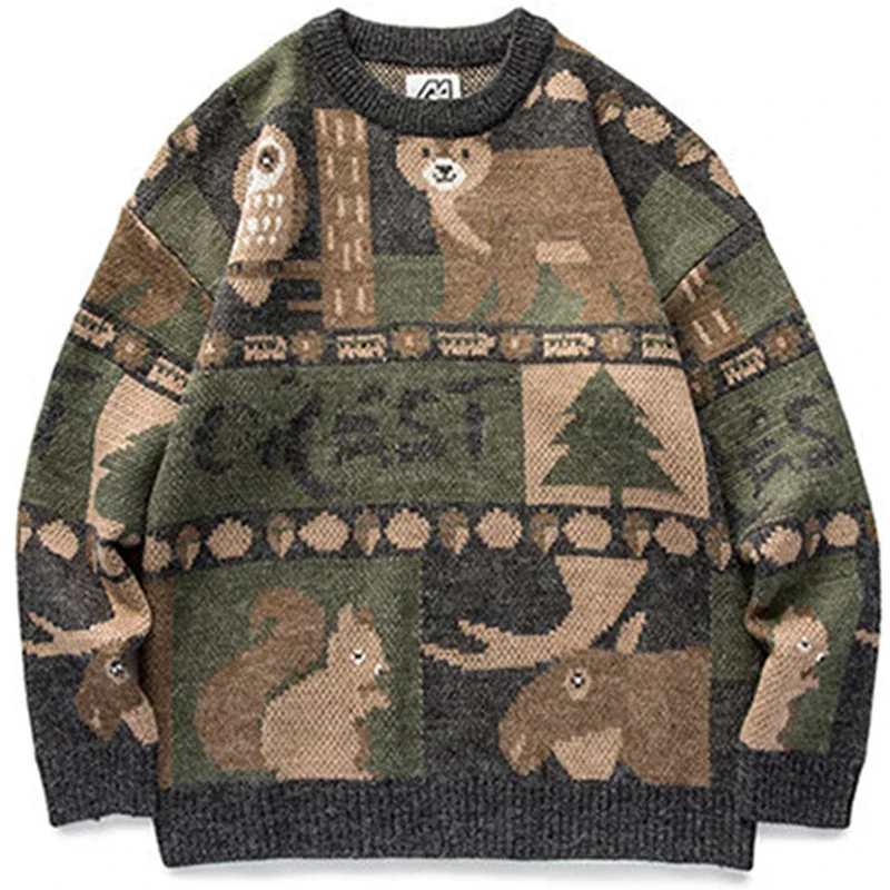 Winter Clothing Cute - Y2k Winter Vintage Sweater Men Japanese