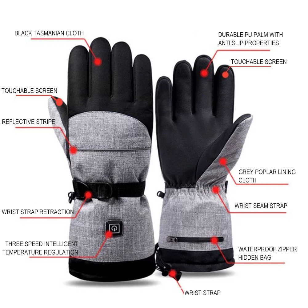 Heated Gloves Electric - 1Pair Hand Warmer Thermal Electric Hiking