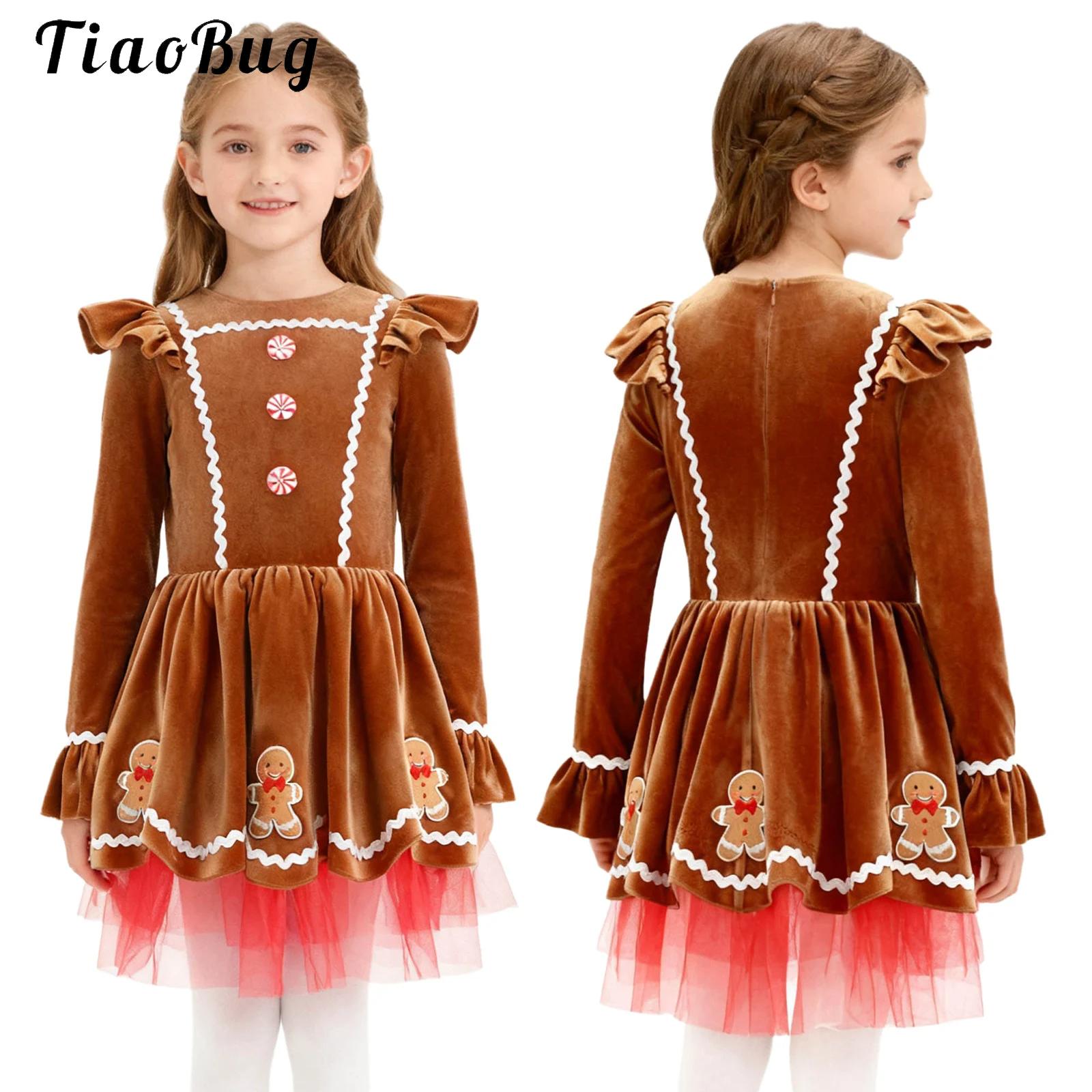 Winter Clothing Cute - Girls Gingerbread Costume Cute Long Sleeve
