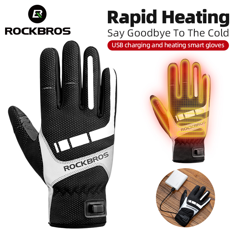 Heated Gloves Electric - ROCKBROS Heated Winter Glove Cycling Gloves