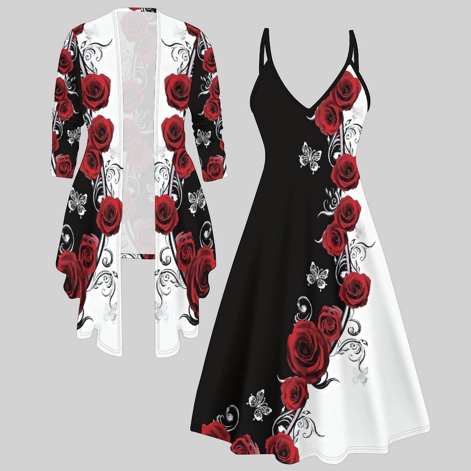 Winter Clothing Design - Print Two Piece Set Women Midi