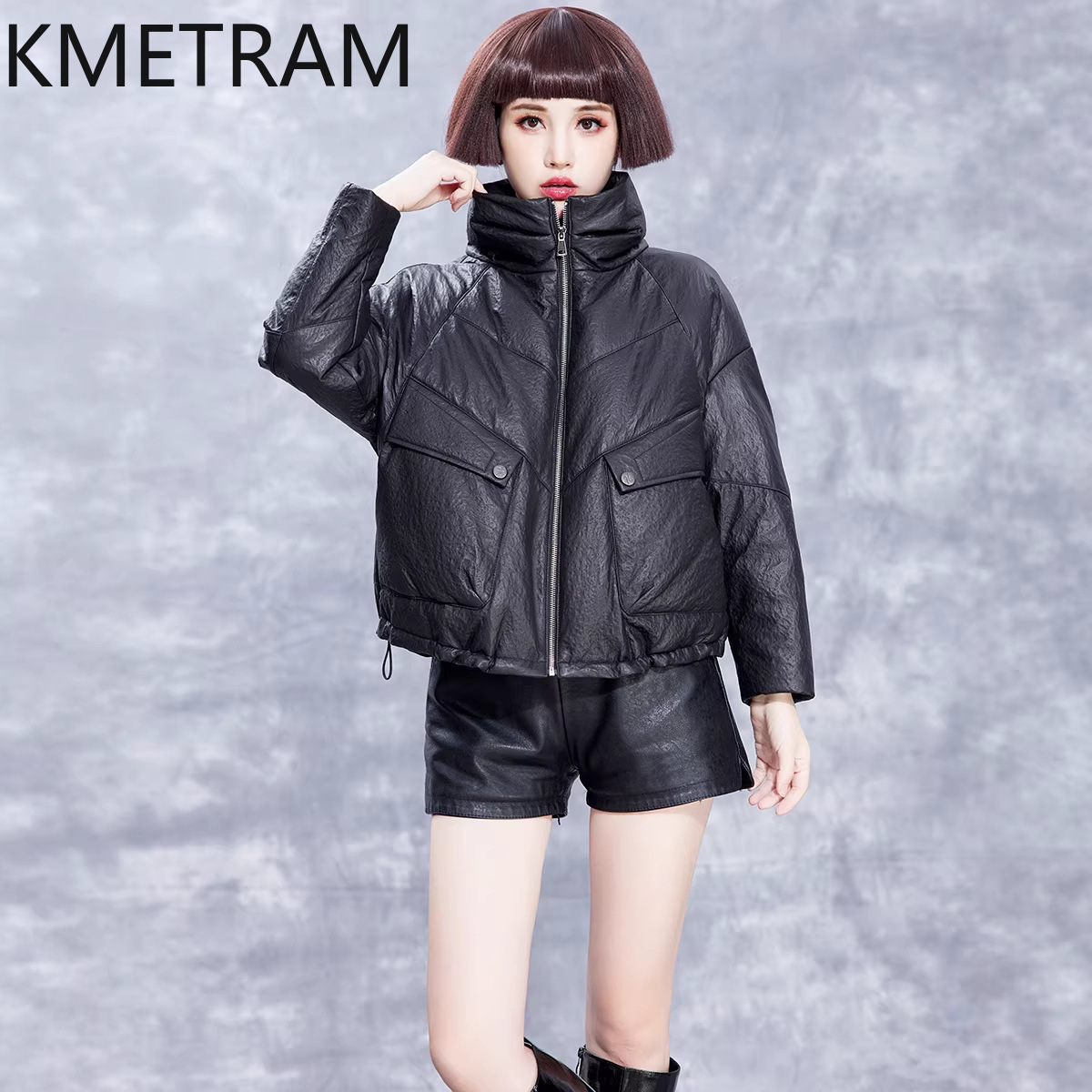 KMETRAM Real Sheepskin Leather - Puffer Jacket Women Down 评论和价格