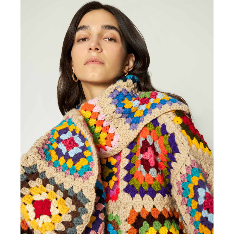 Colorful Crochet Sweaters Gran - Winter Clothing Cute 评论和价格