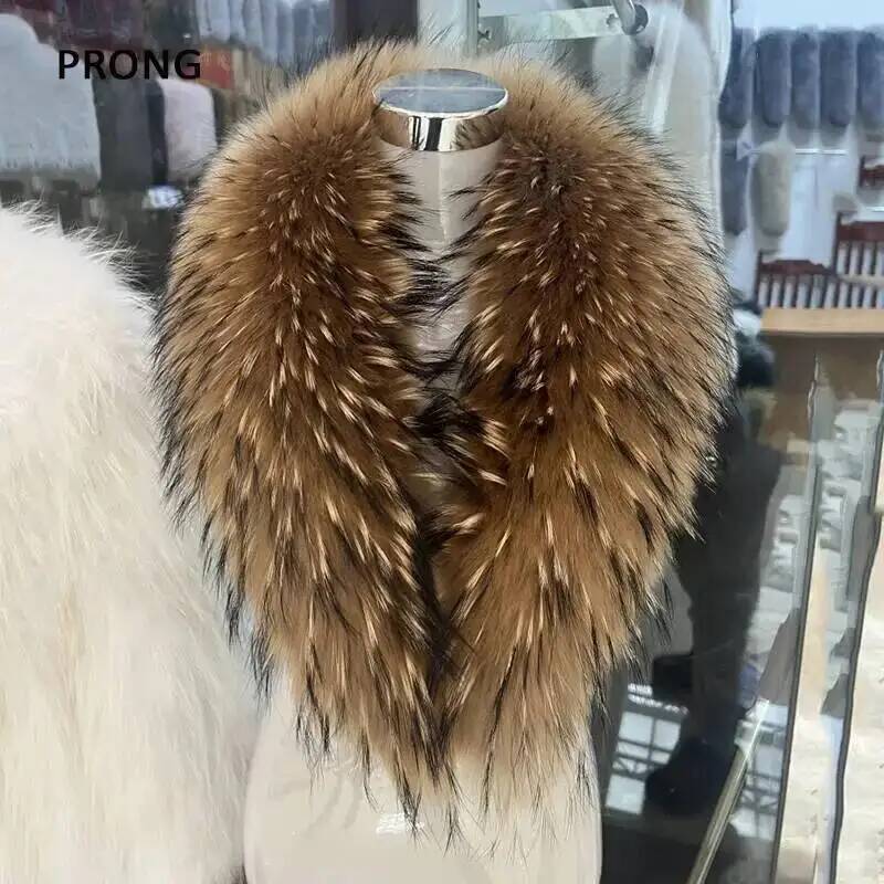 Natural Raccoon Fur Collar Rea - Winter Clothing Design 评论和价格