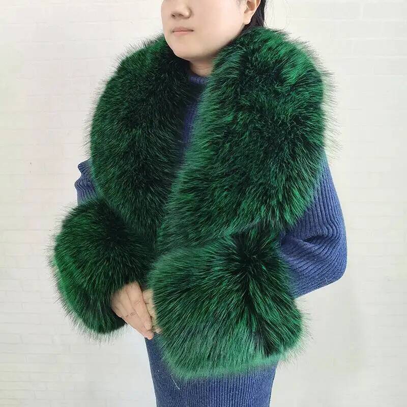 Large Women Faux Fox Fur Scarf - Winter Clothing Design 评论和价格
