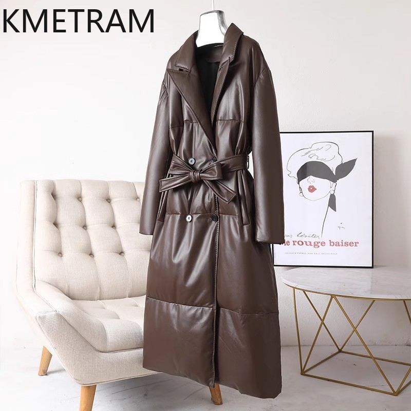 White Goose Down Genuine Leath - Puffer Jacket Women Down 评论和价格
