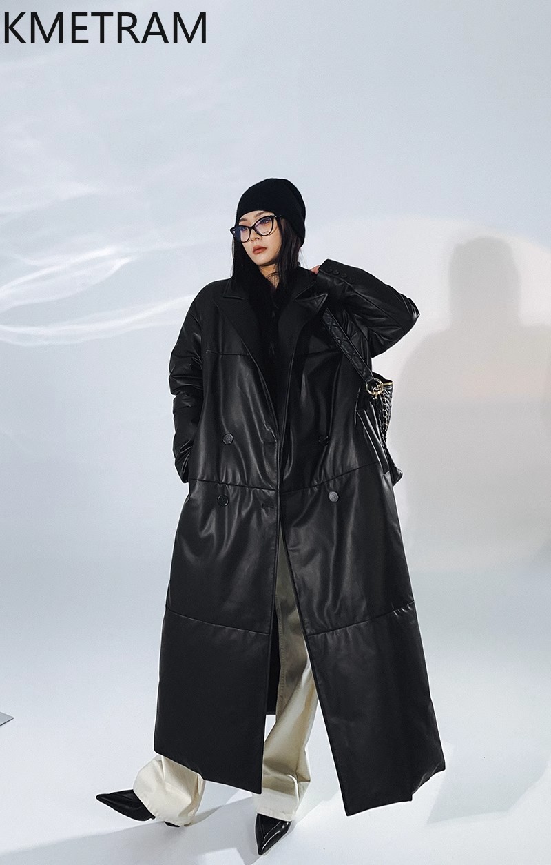 White Goose Down Genuine Leath - Puffer Jacket Women Down 评论和价格