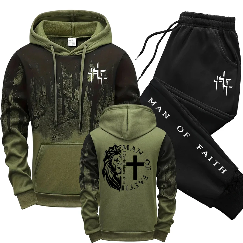Man of Faith Pattern Men's Set - Winter Clothing Stores 评论和价格