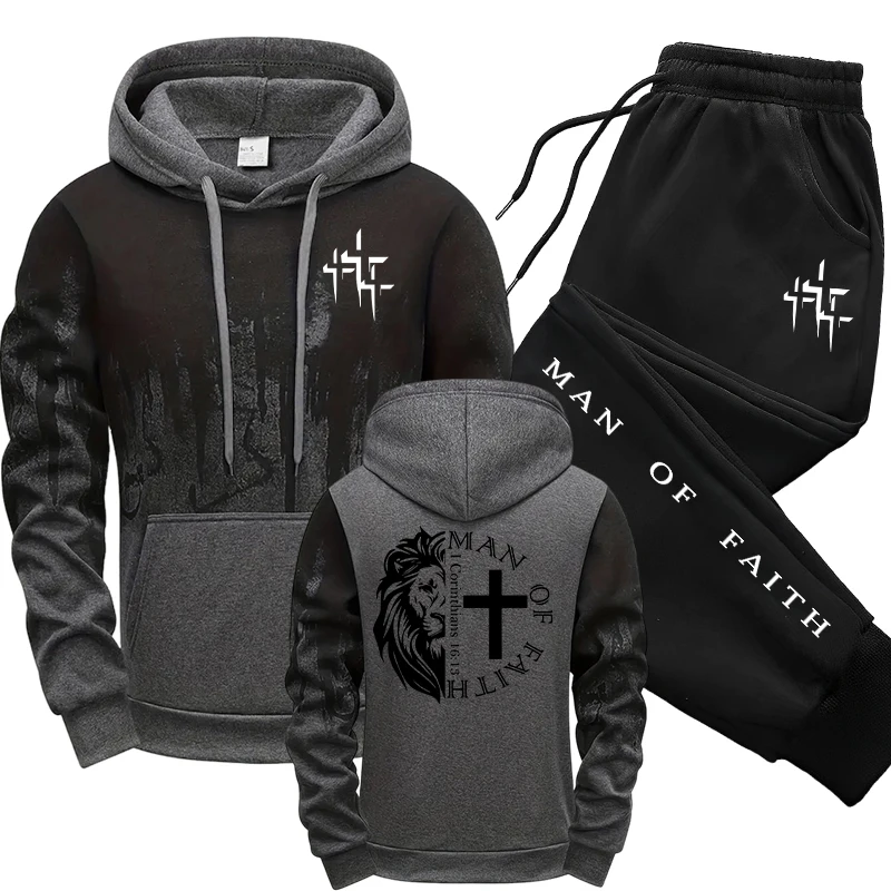 Man of Faith Pattern Men's Set - Winter Clothing Stores 评论和价格