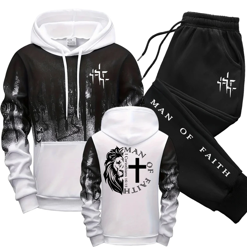 Man of Faith Pattern Men's Set - Winter Clothing Stores 评论和价格