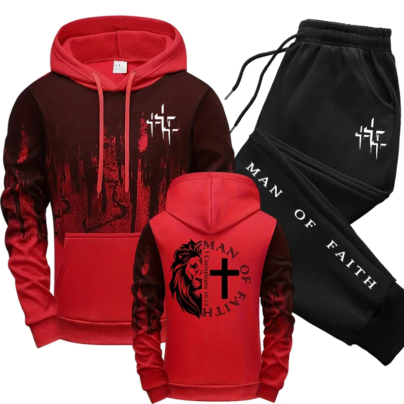 Man of Faith Pattern Men's Set - Winter Clothing Stores 评论和价格