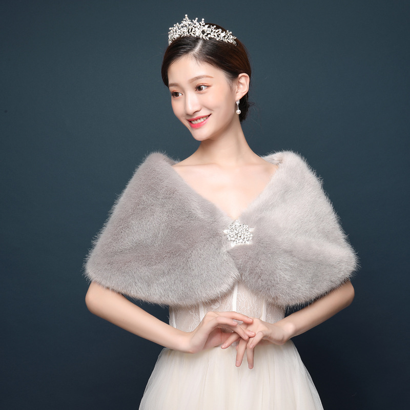 Women Bridal Shawl Wedding Cap - Winter Clothing Design 评论和价格