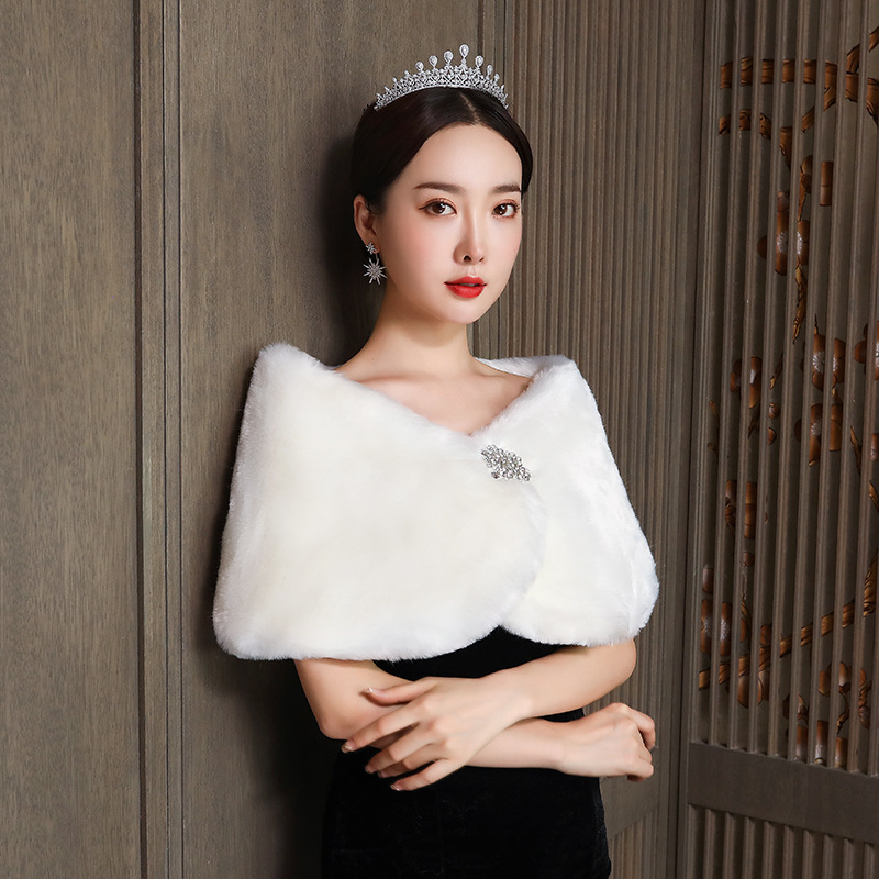 Women Bridal Shawl Wedding Cap - Winter Clothing Design 评论和价格